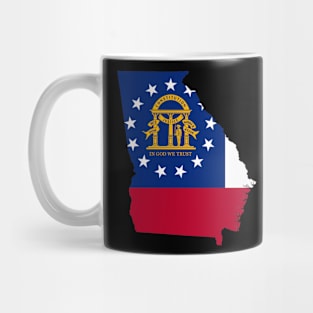 Georgia Flag State Outline AF (white) Mug